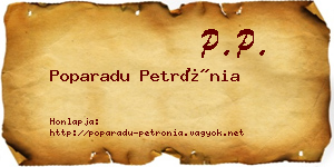 Poparadu Petrónia névjegykártya
