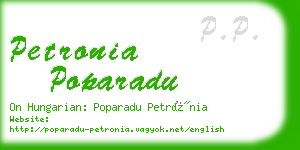 petronia poparadu business card